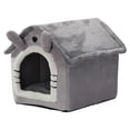 thumbnail image 1 of Cama para gatos para gatos de interior, cálidas casas de invierno para gatos, cama para perros pequeños, cama para gatos, cueva para gatos extraíble y - Gris de orejas Gris de orejas largas L Sunnimix Casa con cama nido, 1 of 7