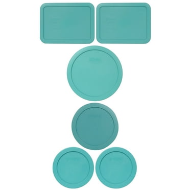Pyrex 7200-PC Lawn Green Round 2 Cup Plastic Storage Lid, Made in USA - 4 Pack