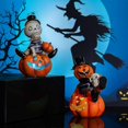 thumbnail image 3 of Lámpara de calavera de calabaza colorida de Halloween, accesorios espeluznantes de calavera iluminados para decoración de Halloween, calavera, 3 of 5