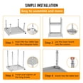 thumbnail image 4 of Kojooin Stainless Steel NSF Commercial Work Table with Adjustable Height Legs, 400 Lbs Capacity, 2" Edge Baffle, 4 of 7