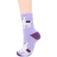 thumbnail image 3 of Zando Fuzzy Socks for Women Yoga Socks Warm Fluffy Socks Grip Socks Soft Slipper Socks with Grippers 6 Pairs Deer Purple, 3 of 6