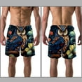 thumbnail image 3 of luoweisi Men's Beach Shorts Quick Dry Swim Trunks with Mesh Lining Cartoon Owl M, 3 of 5