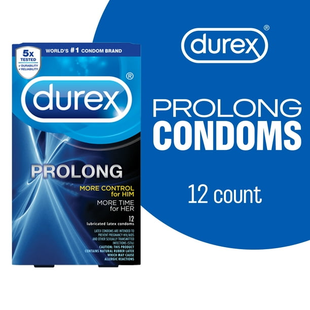 Durex Prolong Condoms, Ultra Fine, Ribbed, Dotted with Delay Lubricant