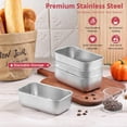 thumbnail image 3 of Mini Loaf Pan Set of 4, Small Stainless Steel Bread Baking Pans for Oven, 6.3 x 3.5 Inch Tiny Meatloaf Pans for Homemade Bread Pound Cake Brownies, Non-toxic & Dishwasher Safe, 3 of 4