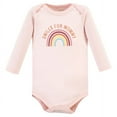 thumbnail image 4 of Hudson Baby Infant Girl Cotton Long-Sleeve Bodysuit, Pant and Shoe Set, Sunshine Rainbows, 3-6 Months, 4 of 5