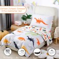 thumbnail image 5 of PERFEMET 4-Piece Toddler Bedding Set - Ultra Soft Cartoon Jurassic Dinosaur Print Boys Toddler Comforter Set - Include Comforter, Flat Sheet, Fitted Sheet and Reversible Pillowcase, Gray Dinosaur, 5 of 6