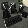 thumbnail image 2 of Womens2025ï¼Women's 5 Piece Sleepwear Floral Satin Cami Pajama Set Silk Nightgown with Robe, 2 of 9