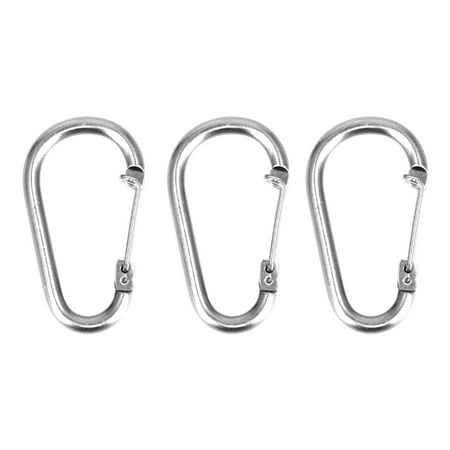 

kruixL 3Pcs Waterproof Aluminum Alloy Hook Buckle D-ring Practical High Hardness Clip Buckle for Camping