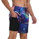thumbnail image 2 of Balery Starry Sky Turtle Bañador para hombre, shorts de playa de secado rápido con entrepierna y forro de compresión-Small, 2 of 6
