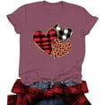 thumbnail image 3 of Babysbule Valentine's Day Love Print Short Sleeve T-Shirts (Women's Petite), 3 of 8