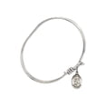 thumbnail image 2 of 5 3/4 inch Oval Eye Hook Bangle Bracelet w/ St. Vitus in Sterling Silver, 2 of 3