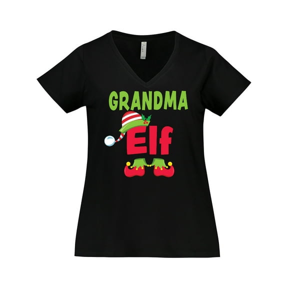 Inktastic Christmas Grandma Elf Women's Plus Size V-Neck T-Shirt