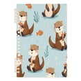 thumbnail image 2 of Wirebound Notebook Hardcover Spiral Notebooks Cute Otters in Various Poses, 60 Pages, 80 GSM, 5.7 x 8.3in, 2 of 7