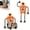 Orange, variant on Novelty Orange Robot Design Portable Desk Fan with Phone Holder, 2-in-1 Mini USB Personal Cooling Fan with Flexible Stand, Built-in Battery for Home Office Desktop