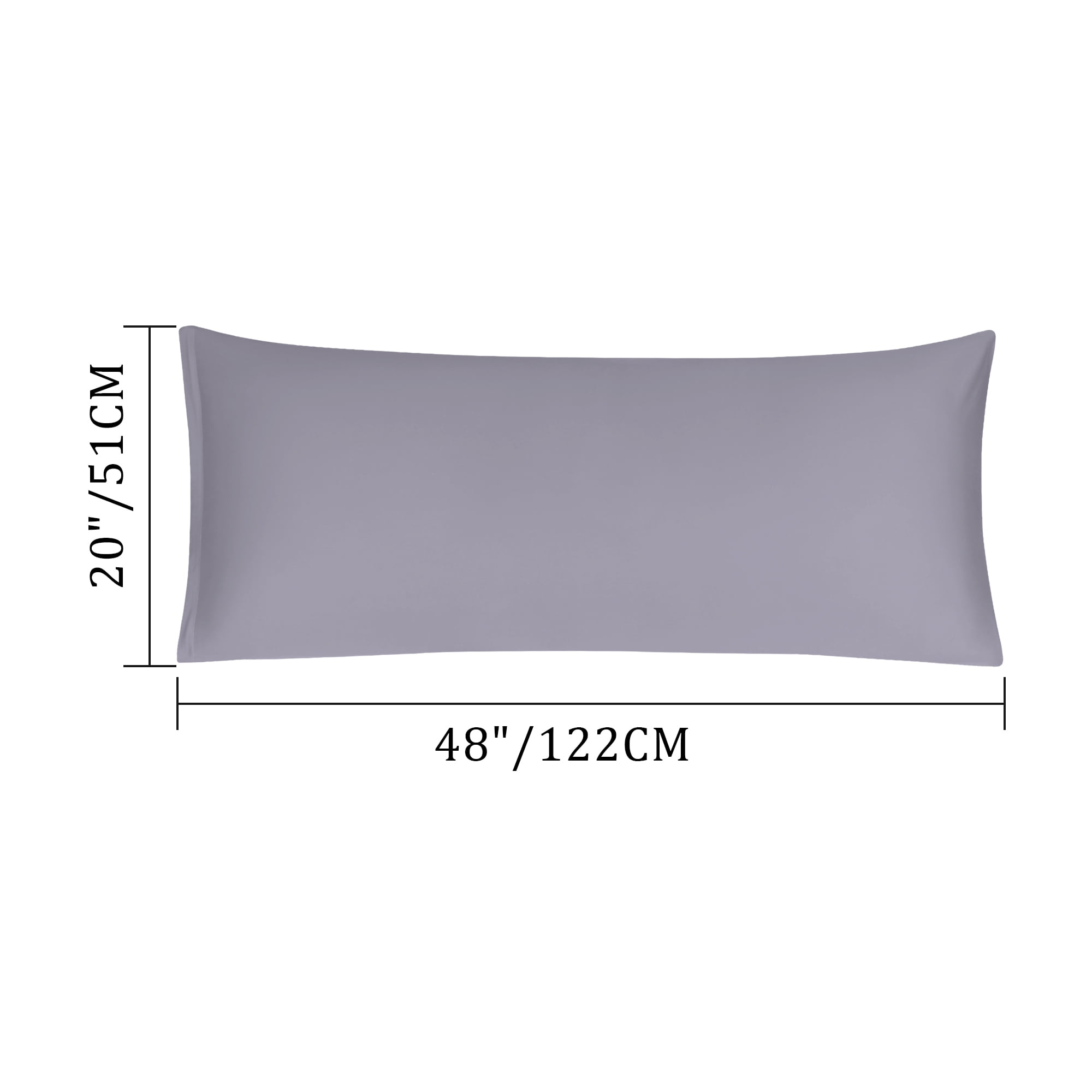 Unique Bargains Egyptian Cotton Zipper Long Body Pillow Cover Pale Purple 20" x 48"