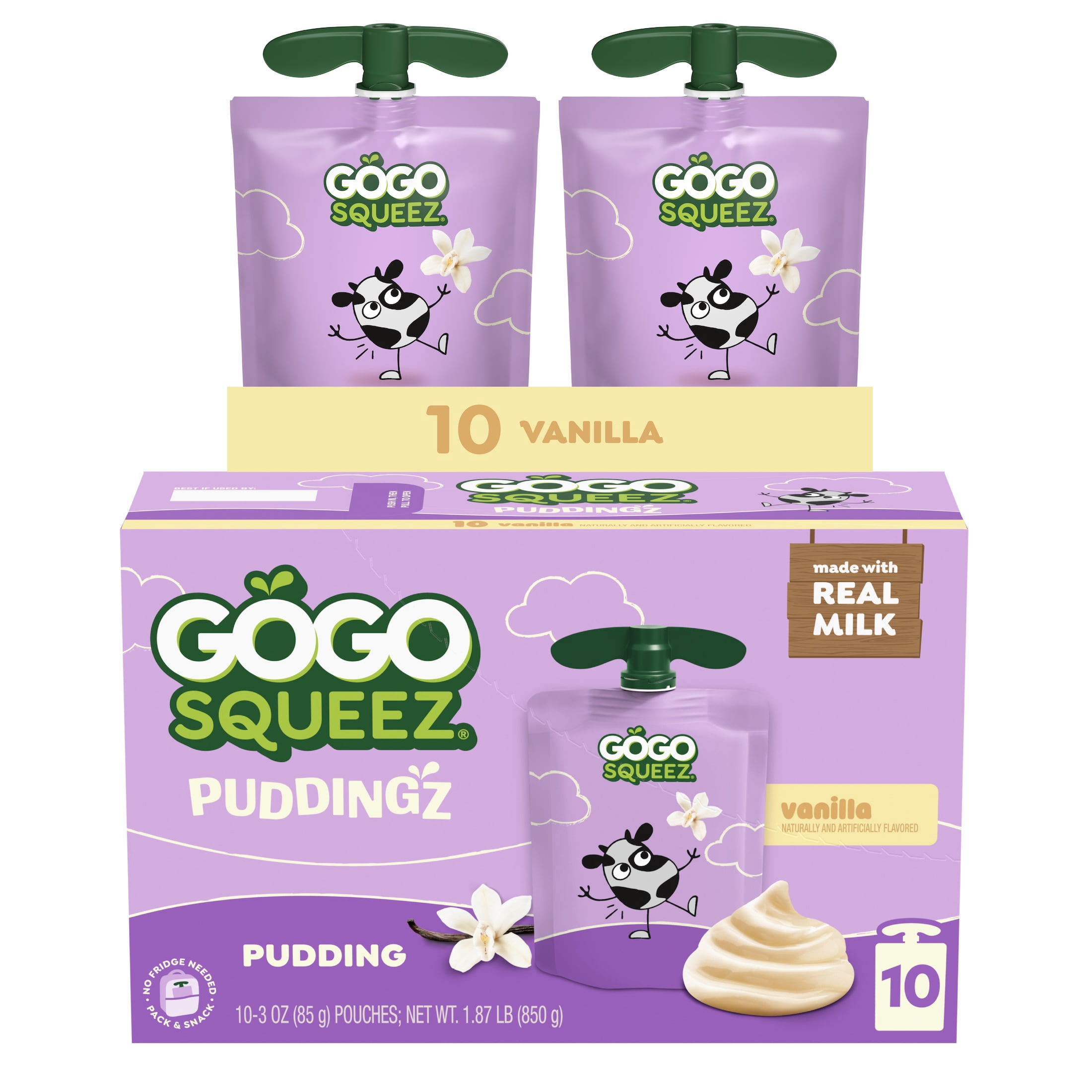 GoGo squeeZ Puddingz On-the-Go Chocolate Pudding Snack Pouches, 3