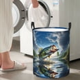 thumbnail image 5 of Fuzoiu Largemouth Bass Jumping Out of The Water Print Circular Hamper,Laundry Basket with Handle,Collapsible Laundry,Dirty Clothes Storage Basket,for Bedroom Bathroom Dorm Living Room-Small, 5 of 6
