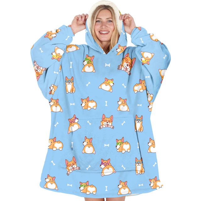Sudadera con capucha Warmstorey Blue Corgi, regalo para esposa y madre