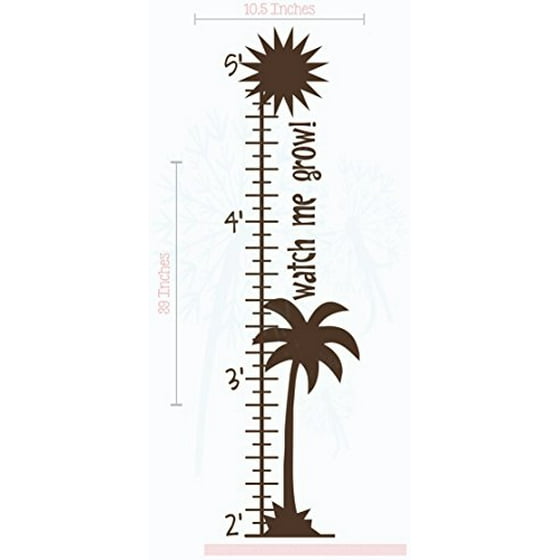 Palm Tree Growth Chart Vinyl Decals Beach Baby Room Nursery Wall Art Palm Tree Growth Chart Vinyl Decals Beach Baby Room Nursery Wall Art Stickers 10 5x39 Inch Orange