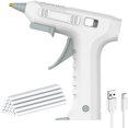 thumbnail image 1 of Pistola de pegamento inalámbrica recargable tipo C con 20 barras, color blanco., 1 of 5
