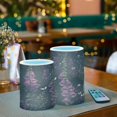 thumbnail image 3 of Yayeee Flameless Candles with Remote Flickering Battery Operated Multi Color Changing, Dark Purple Floral Pattern, 3 of 7