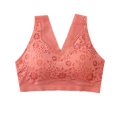 thumbnail image 2 of Itsame Women's 3PC Bralette Veryday Balconette Bras 3Piece Set Push-Up Bra Breathable Round Neck Breathable Nursing Bras Watermelon Red Size L, 2 of 7