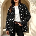thumbnail image 2 of SBYOJLPB Women's Polka Dot Coat Stand Collar Zip Up Jacket with Pockets, 2 of 9