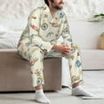 thumbnail image 5 of Mens Pajamas Set, Bike Pattern Farmhouse Button Down Long Sleeve Loungewear Sleepwear Pjs sets for Men, 5 of 5