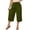 Army Green, variant on Women's Plus Size High Waisted Capri Pants Loose Fit Casual Wide Leg Trousers Elastic Waist Summer Pants with Pockets Solid Color