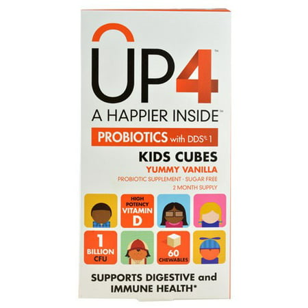 Up4 Probiotiques avec DDS-1 enfants cubes délicieux vanille 1 milliard UFC - 60 Chewables