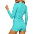 thumbnail image 7 of FSYBOA Girls Rash Guard Swimsuits, Long Sleeves Quick Dry Holiday 2 Piece Kids Bathing Suit Swimwear Light Blue Size 9-10T, 7 of 7