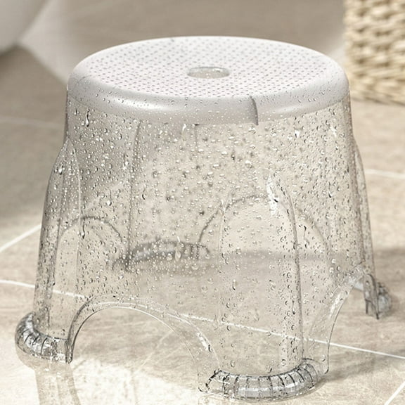 WEUVEB Nonslip Short Step Stool for Adults, Plastic Load-Bearing Stool with Smooth , 10.22 x 10.22 x 7.47 inches, 1 Piece