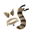 thumbnail image 1 of Cosplay Costume Set Fur Cat Ears Long Stage Performance Props Tail for Role Play Masquerade Black Yellow, 1 of 6