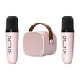thumbnail image 1 of Altavoz Bluetooth portátil para sala de juegos, salidas familiares, camping y entretenimiento. Micrófono doble rosa K1, 1 of 9