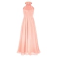 thumbnail image 4 of Yartina Girls Sequins Halter Neck Sleeveless Elegant Party Dress Backless Flower Girls Dress Formal Pink 12, 4 of 7