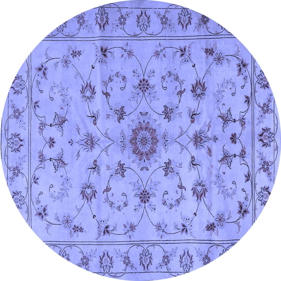 Ahgly Company Indoor Round Persian Blue Traditional Area Rugs, 4' Round