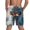 thumbnail image 4 of Uemuo Cargo Ship At Sea Pattern Mens Swim Trunks Quick Dry Board Shorts with Mesh Lining, Stretch Beach Shorts Quick Dry No-Chafing Board Shorts-Small, 4 of 9