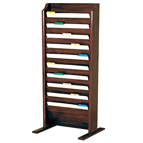Wooden Mallet 10 Pocket Free-Standing File Holder, Legal Size, Mahogany