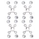 thumbnail image 2 of 16 Uds. De alfileres de botón, reutilizables, resistentes, duraderos, desmontables, diseño de ranura para tarjeta, práctico botón de Jean, diamantes de imitación blancos pequeños, 2 of 5