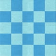 thumbnail image 1 of Ahgly Company Machine Washable Indoor Square Transitional Deep Sky Blue Area Rugs, 5' Square, 1 of 7