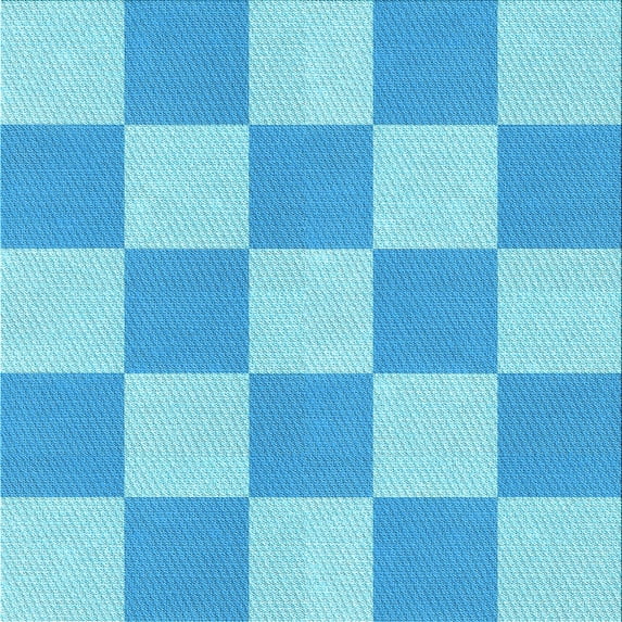 Ahgly Company Indoor Square Patterned Deep Sky Blue Area Rugs, 5' Square