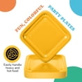 thumbnail image 3 of Exquisite Yellow Square Paper Plates, 7", 50 Count, Heavy Duty 350 GSM, Disposable Party Plates, 3 of 6