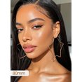thumbnail image 3 of KeyStyle Hypoallergenic Stainless Steel Hoop Earrings for Women 18K Rose Gold Plated Star Large Hoops Earring 80mm Birthday Anniversary Jewelry Gifts, 3 of 11