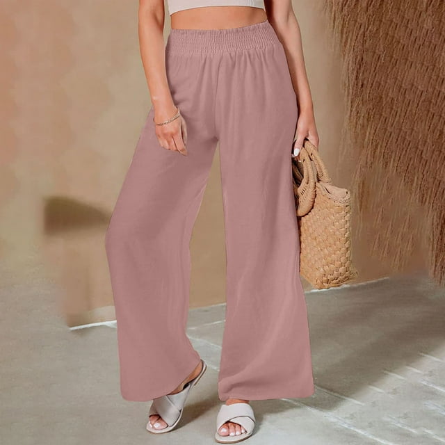 Tidyack , Prix Réduit, Pantalon Grand Taille Haute, Jambe Droite Décontractée, Mélange Coton Doux, Style Polyvalent, pour Usage Quotidien, Ajustement Confortable, Mode Quotidienne, Style Décontracté
