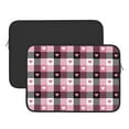 thumbnail image 2 of Pofeuu Heart Plaid Print Laptop Carrying Case,13-15-Inch Laptop and Tablet, Sleek Design, Durable and Water-Repellent Fabric, Business Casual or School-15 inch, 2 of 8