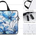 thumbnail image 3 of Werpe Blue Flower Pattern Diving Fabric Neoprene Laptop Sleeve Carrying Bag 13inch, 3 of 5