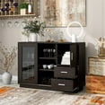 thumbnail image 2 of CRO Decor Kitchen Functional Sideboard with Glass Sliding Door Buffets, 2 of 13