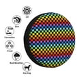 thumbnail image 3 of JUNZAN Rainbow Chequerboard Tire Cover Wheel Protector for Truck SUV Trailer Camping Rv Tire Covers-15 inch, 3 of 5