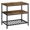 thumbnail image 1 of VASAGLE Kitchen Island with 3 Shelves, 39.4 Inches Kitchen Shelf with Large Worktop, Stable Steel Structure, Industrial, Easy to Assemble, Rustic Brown and Black, 1 of 7