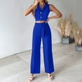 thumbnail image 2 of Women's 2 Piece Outfits Vest Waistcoat with Bowknot Trousers Matching Clothes Trendy 2025 Summer Dressy Office Sets, 2 of 7